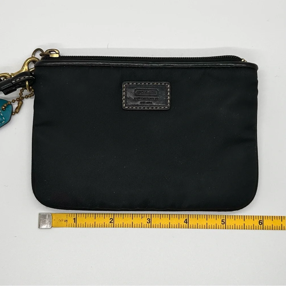 Coach Black Wristlet Nylon Leather Trim - Picture 7 of 9